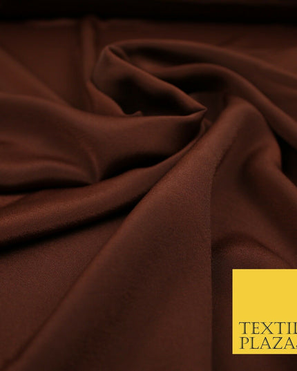 LUXURY 100% Polyester Plain Dyed Fine Soft Silky Crepe Dress Fabric ALL COLOURS