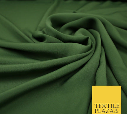 LUXURY 100% Polyester Plain Dyed Fine Soft Silky Crepe Dress Fabric ALL COLOURS