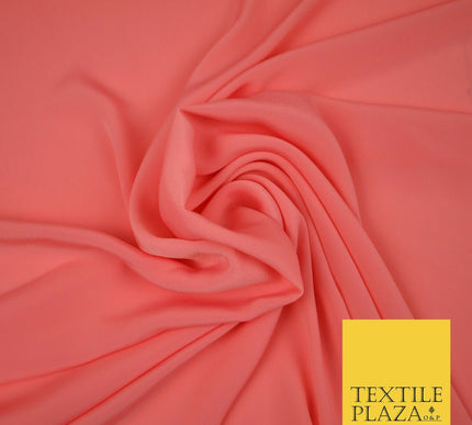 LUXURY 100% Polyester Plain Dyed Fine Soft Silky Crepe Dress Fabric ALL COLOURS