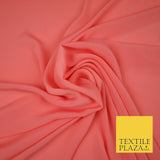 LUXURY 100% Polyester Plain Dyed Fine Soft Silky Crepe Dress Fabric ALL COLOURS
