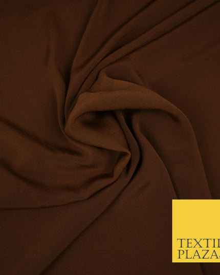 LUXURY 100% Polyester Plain Dyed Fine Soft Silky Crepe Dress Fabric ALL COLOURS