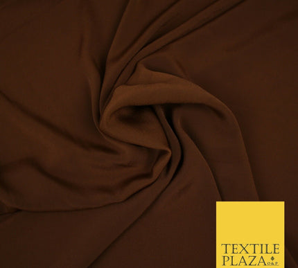 LUXURY 100% Polyester Plain Dyed Fine Soft Silky Crepe Dress Fabric ALL COLOURS