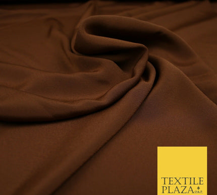 LUXURY 100% Polyester Plain Dyed Fine Soft Silky Crepe Dress Fabric ALL COLOURS