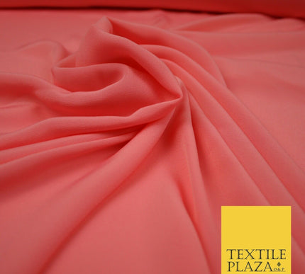 LUXURY 100% Polyester Plain Dyed Fine Soft Silky Crepe Dress Fabric ALL COLOURS