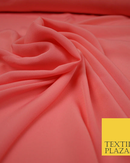LUXURY 100% Polyester Plain Dyed Fine Soft Silky Crepe Dress Fabric ALL COLOURS
