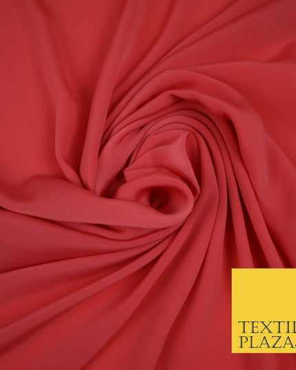 LUXURY 100% Polyester Plain Dyed Fine Soft Silky Crepe Dress Fabric ALL COLOURS
