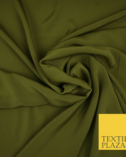 LUXURY 100% Polyester Plain Dyed Fine Soft Silky Crepe Dress Fabric ALL COLOURS