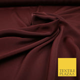 LUXURY 100% Polyester Plain Dyed Fine Soft Silky Crepe Dress Fabric ALL COLOURS