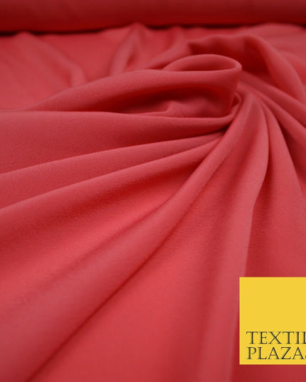 LUXURY 100% Polyester Plain Dyed Fine Soft Silky Crepe Dress Fabric ALL COLOURS