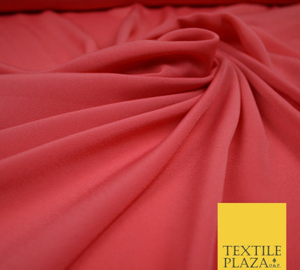 LUXURY 100% Polyester Plain Dyed Fine Soft Silky Crepe Dress Fabric ALL COLOURS