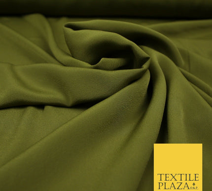 LUXURY 100% Polyester Plain Dyed Fine Soft Silky Crepe Dress Fabric ALL COLOURS