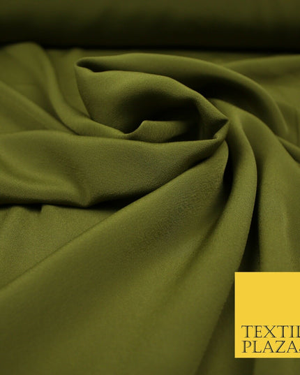 LUXURY 100% Polyester Plain Dyed Fine Soft Silky Crepe Dress Fabric ALL COLOURS