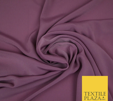 LUXURY 100% Polyester Plain Dyed Fine Soft Silky Crepe Dress Fabric ALL COLOURS