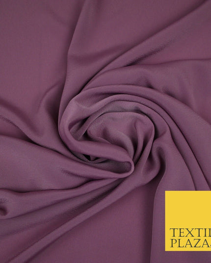LUXURY 100% Polyester Plain Dyed Fine Soft Silky Crepe Dress Fabric ALL COLOURS