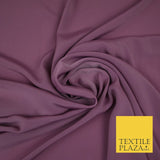 LUXURY 100% Polyester Plain Dyed Fine Soft Silky Crepe Dress Fabric ALL COLOURS