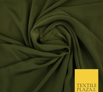 LUXURY 100% Polyester Plain Dyed Fine Soft Silky Crepe Dress Fabric ALL COLOURS