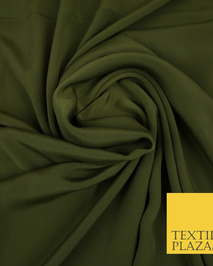 LUXURY 100% Polyester Plain Dyed Fine Soft Silky Crepe Dress Fabric ALL COLOURS