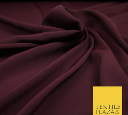 LUXURY 100% Polyester Plain Dyed Fine Soft Silky Crepe Dress Fabric ALL COLOURS
