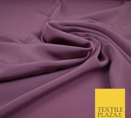 LUXURY 100% Polyester Plain Dyed Fine Soft Silky Crepe Dress Fabric ALL COLOURS