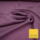 LUXURY 100% Polyester Plain Dyed Fine Soft Silky Crepe Dress Fabric ALL COLOURS