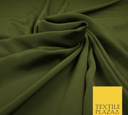 LUXURY 100% Polyester Plain Dyed Fine Soft Silky Crepe Dress Fabric ALL COLOURS