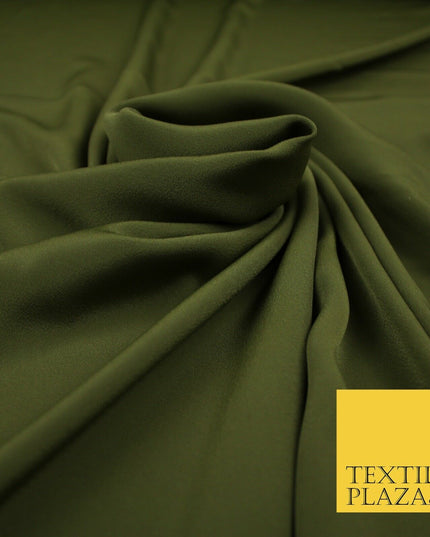 LUXURY 100% Polyester Plain Dyed Fine Soft Silky Crepe Dress Fabric ALL COLOURS