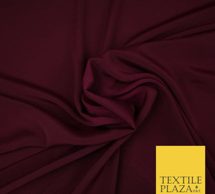 LUXURY 100% Polyester Plain Dyed Fine Soft Silky Crepe Dress Fabric ALL COLOURS