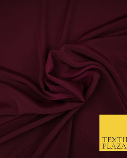 LUXURY 100% Polyester Plain Dyed Fine Soft Silky Crepe Dress Fabric ALL COLOURS