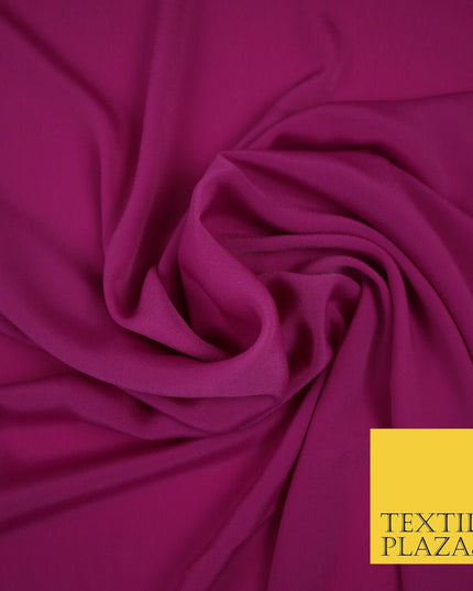 LUXURY 100% Polyester Plain Dyed Fine Soft Silky Crepe Dress Fabric ALL COLOURS