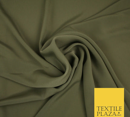LUXURY 100% Polyester Plain Dyed Fine Soft Silky Crepe Dress Fabric ALL COLOURS