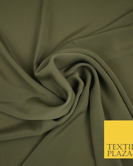 LUXURY 100% Polyester Plain Dyed Fine Soft Silky Crepe Dress Fabric ALL COLOURS