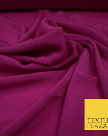 LUXURY 100% Polyester Plain Dyed Fine Soft Silky Crepe Dress Fabric ALL COLOURS