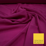 LUXURY 100% Polyester Plain Dyed Fine Soft Silky Crepe Dress Fabric ALL COLOURS