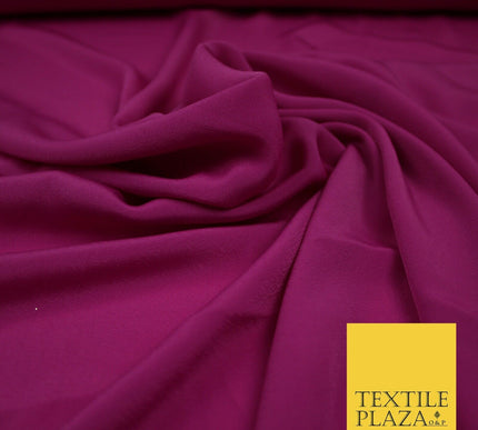 LUXURY 100% Polyester Plain Dyed Fine Soft Silky Crepe Dress Fabric ALL COLOURS