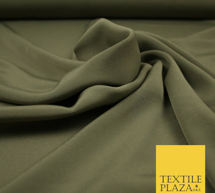 LUXURY 100% Polyester Plain Dyed Fine Soft Silky Crepe Dress Fabric ALL COLOURS