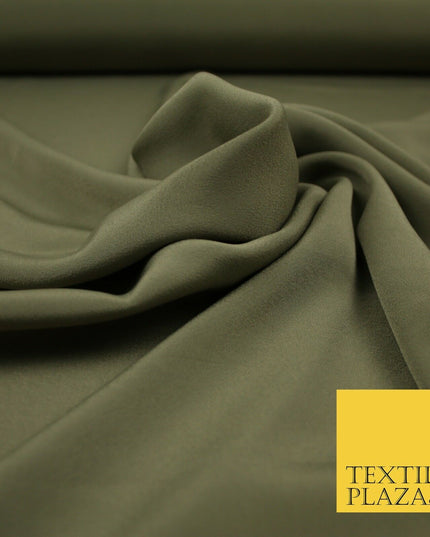 LUXURY 100% Polyester Plain Dyed Fine Soft Silky Crepe Dress Fabric ALL COLOURS
