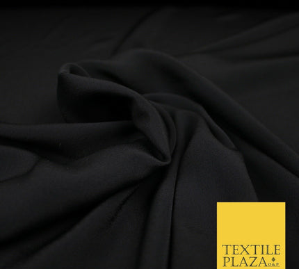 LUXURY 100% Polyester Plain Dyed Fine Soft Silky Crepe Dress Fabric ALL COLOURS