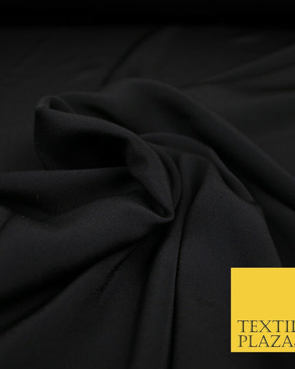 LUXURY 100% Polyester Plain Dyed Fine Soft Silky Crepe Dress Fabric ALL COLOURS