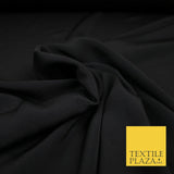 LUXURY 100% Polyester Plain Dyed Fine Soft Silky Crepe Dress Fabric ALL COLOURS