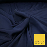 LUXURY 100% Polyester Plain Dyed Fine Soft Silky Crepe Dress Fabric ALL COLOURS