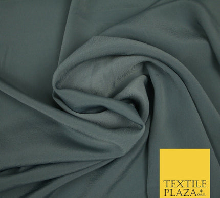 LUXURY 100% Polyester Plain Dyed Fine Soft Silky Crepe Dress Fabric ALL COLOURS