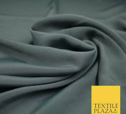 LUXURY 100% Polyester Plain Dyed Fine Soft Silky Crepe Dress Fabric ALL COLOURS