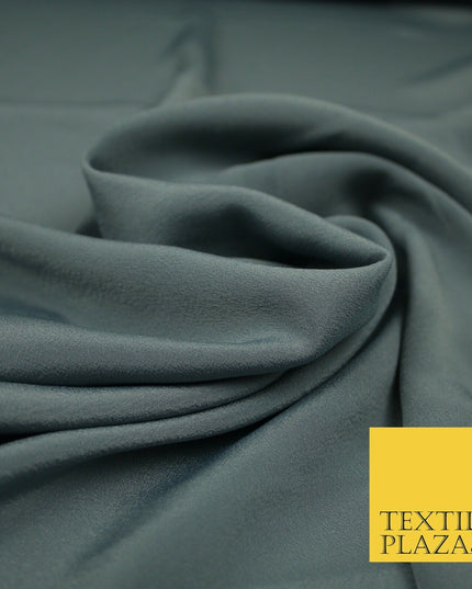 LUXURY 100% Polyester Plain Dyed Fine Soft Silky Crepe Dress Fabric ALL COLOURS