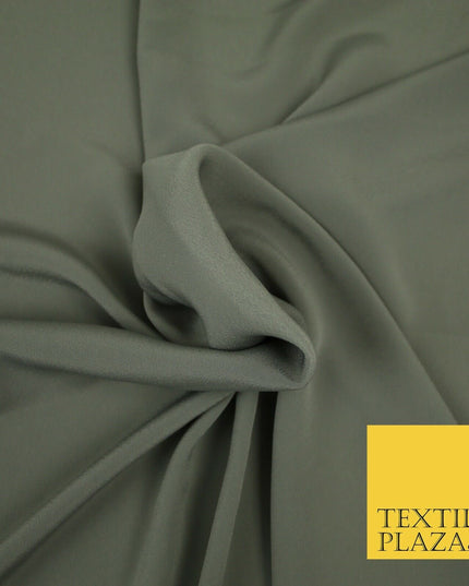 LUXURY 100% Polyester Plain Dyed Fine Soft Silky Crepe Dress Fabric ALL COLOURS