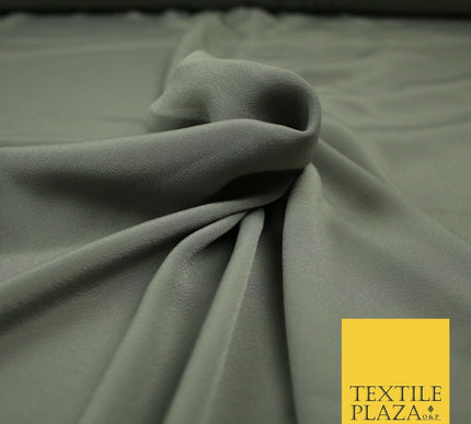LUXURY 100% Polyester Plain Dyed Fine Soft Silky Crepe Dress Fabric ALL COLOURS