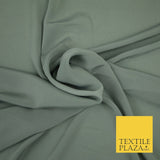 LUXURY 100% Polyester Plain Dyed Fine Soft Silky Crepe Dress Fabric ALL COLOURS