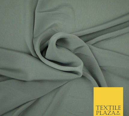 LUXURY 100% Polyester Plain Dyed Fine Soft Silky Crepe Dress Fabric ALL COLOURS