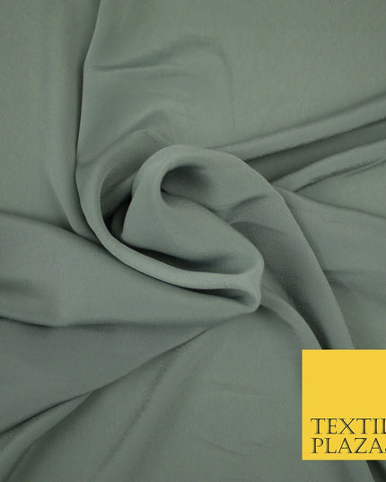 LUXURY 100% Polyester Plain Dyed Fine Soft Silky Crepe Dress Fabric ALL COLOURS