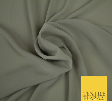 LUXURY 100% Polyester Plain Dyed Fine Soft Silky Crepe Dress Fabric ALL COLOURS