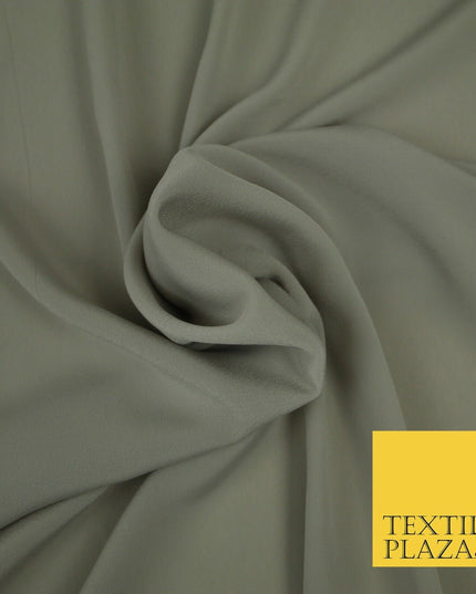 LUXURY 100% Polyester Plain Dyed Fine Soft Silky Crepe Dress Fabric ALL COLOURS